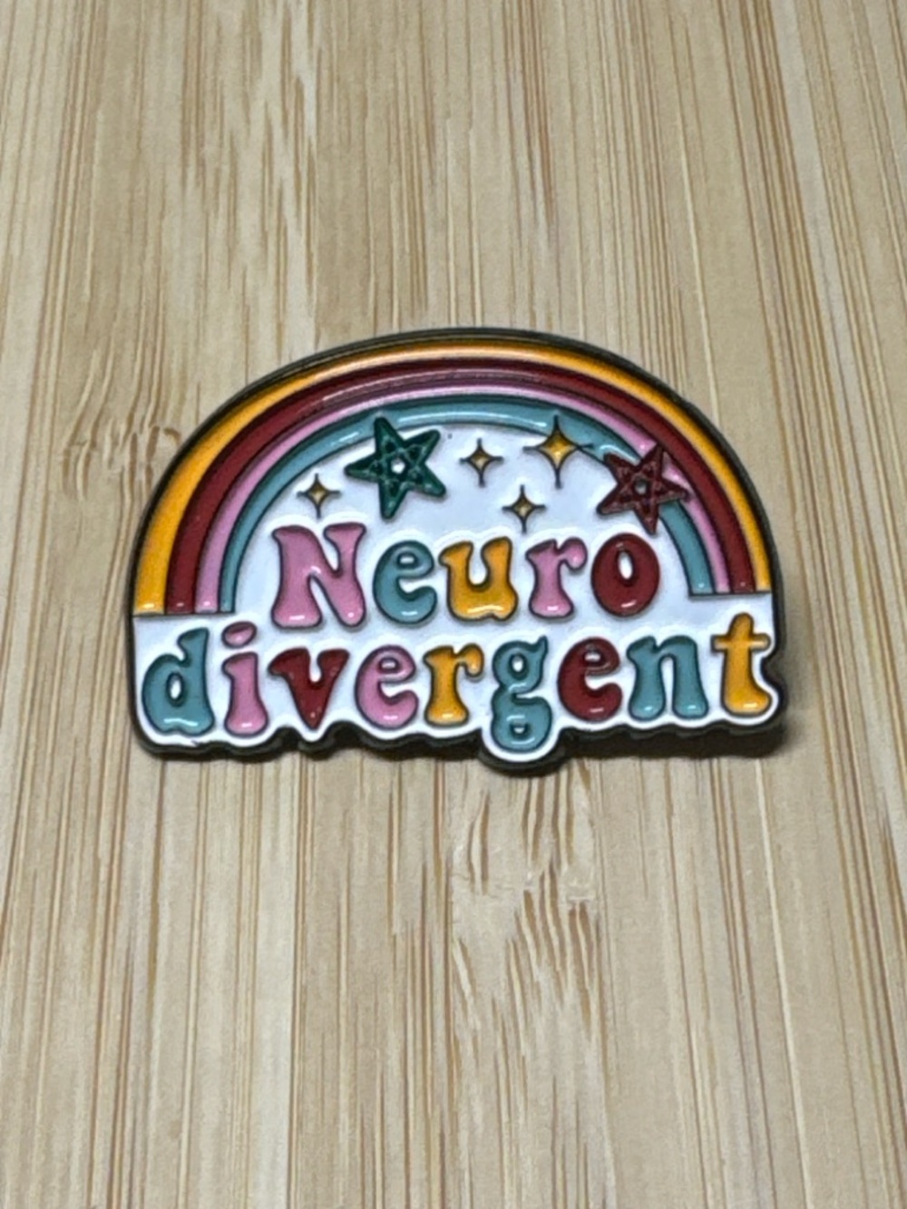 3/$15 Neurodivergent Rainbow Enamel Pin Colorful Star Badge